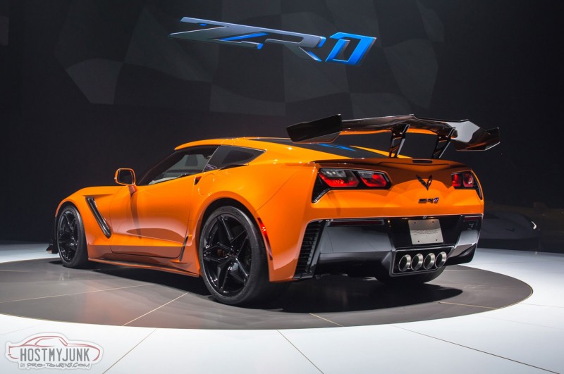 2019 Chevrolet Corvette ZR1 rear side view on stage